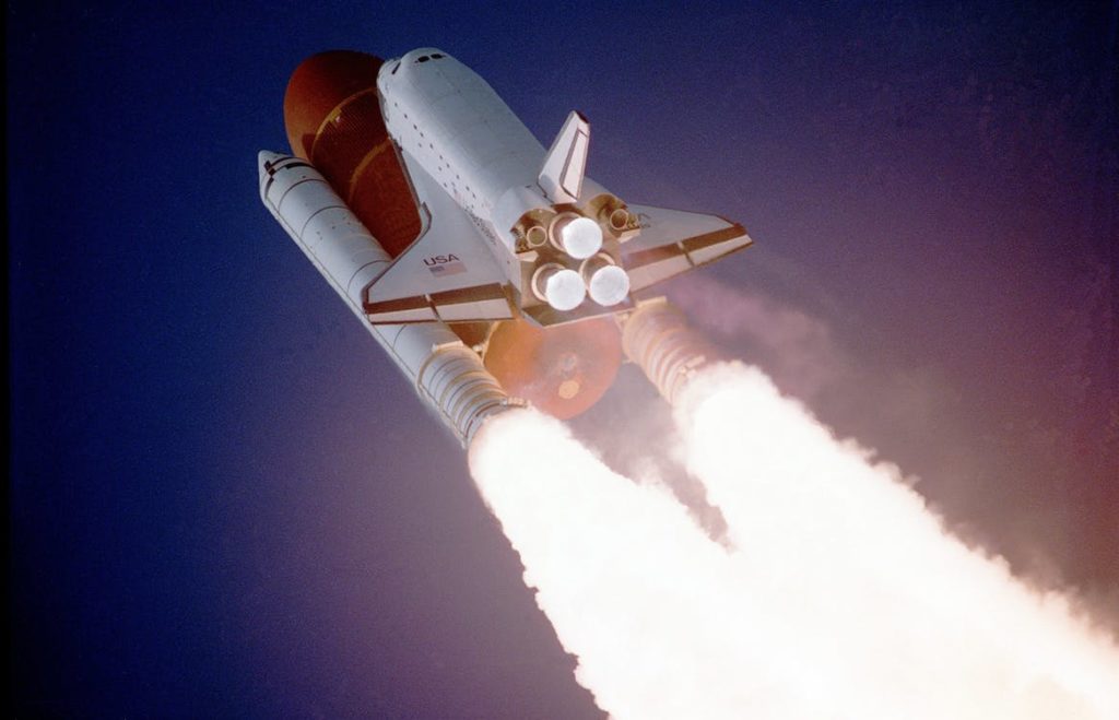 Rocket launching into space