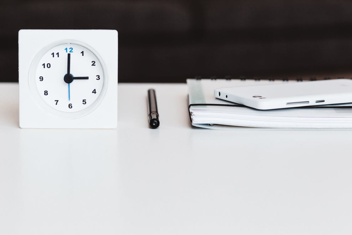 Clock on a desk