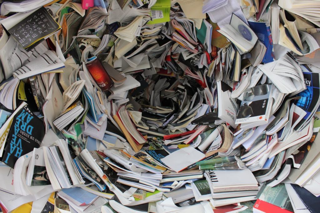 Pile of books and paper