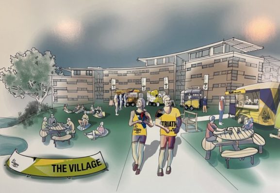 Game-changing Birmingham sign with Old Joe in the background.