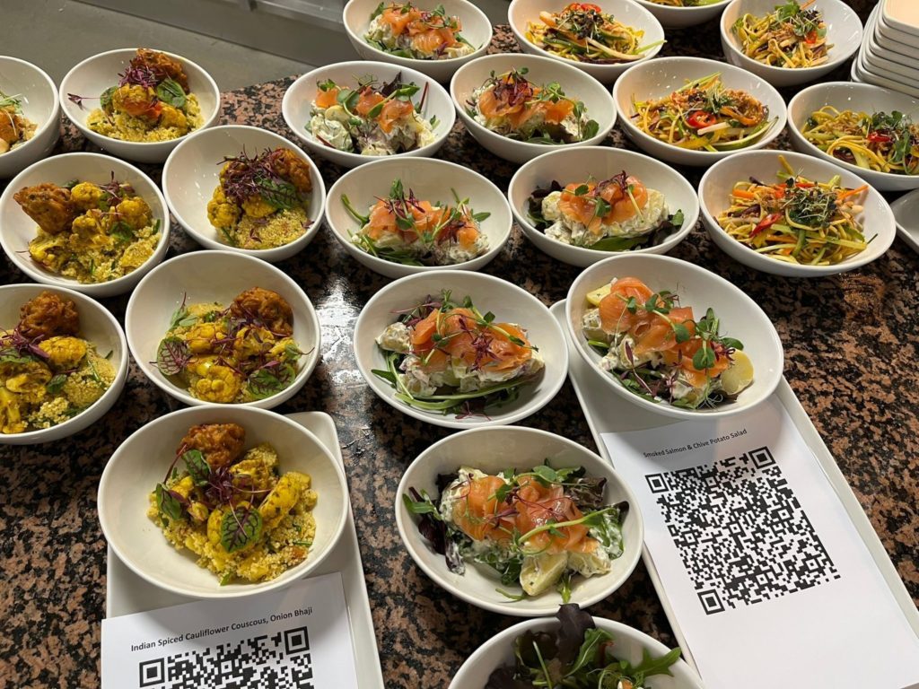Bowls of colourful food for a menu tasting.