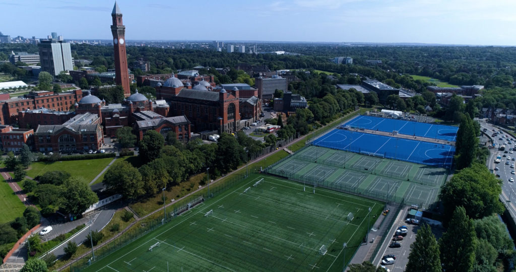 Aerial view of the University's hockey pitches.