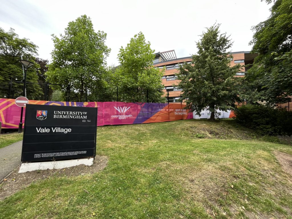 Birmingham 2022 branding at the Vale Village