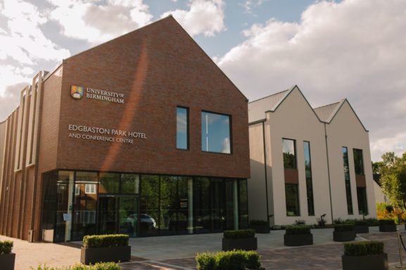 Exterior shot of Edgbaston Park Hotel win the sunlight.