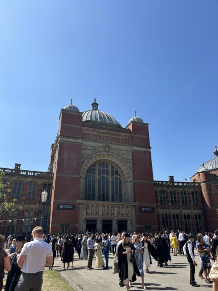 Outside of the Great Hall at Graduation