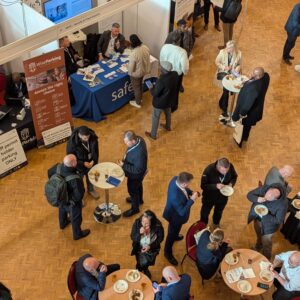 A group of visitors at an event
