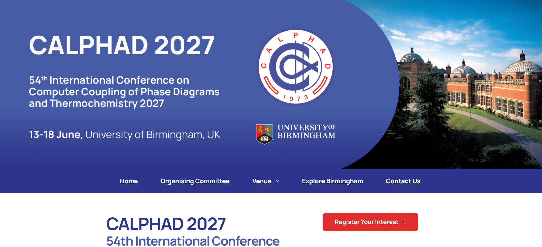 CALPHAD 2027 Website
